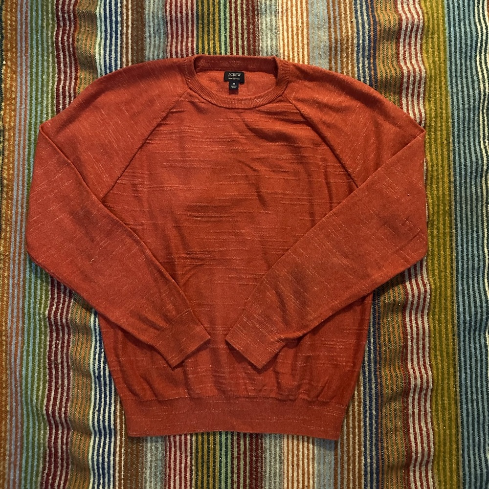 JCrew Factory Ragland budded crewneck sweater. Heather Rose. Size medium.